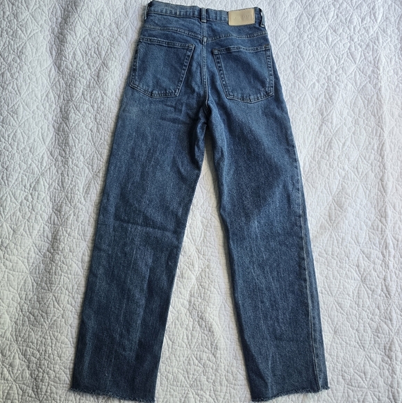 Everlane The Way High Jean Organic Cotton Straight Leg Raw Hem - Distressed 24R - Picture 9 of 16